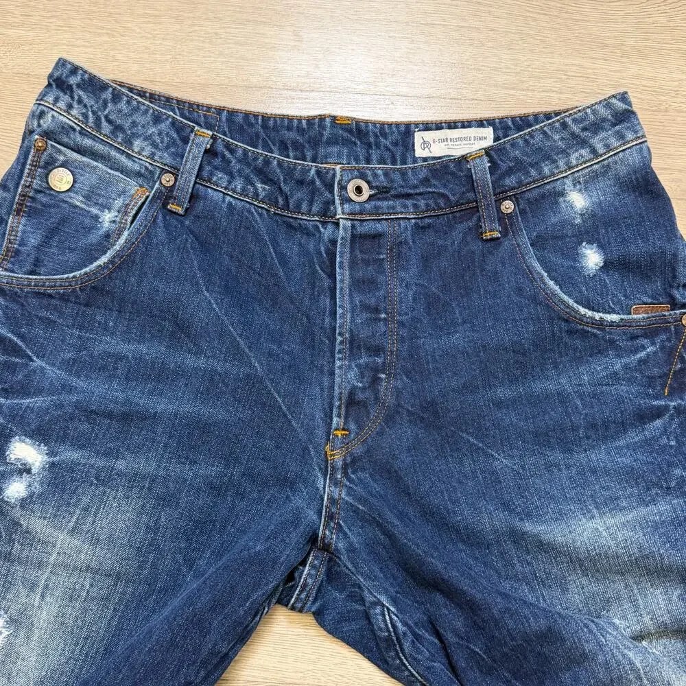 G-Star‎ RAW Arc 3D Tapered Jeans Mens 32x30 Distressed Denim (Actual 32x29)